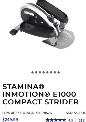 Stamina In Motion E1000 Compact Legs Cardio Workout Strider Elliptical Machine • $89