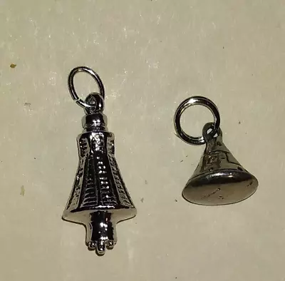 TWO (2) Sterling Silver Charms/Pendants - NASA Mercury & Apollo Capsules • $28