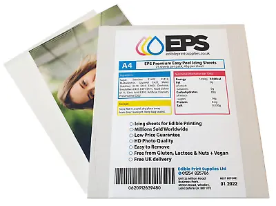 Icing Sheets Plain A4 Pack For Printing Cake Toppers - 25 Sheets EPS Premium • £19.75