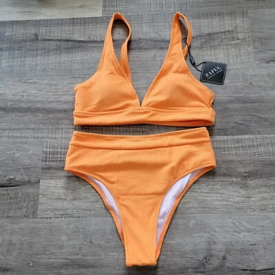 $14.99 • Buy Orange High Waisted Bikini Womens Small Zaful