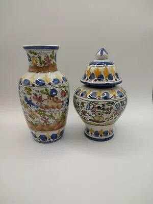 £34 • Buy Portuguese Ceramic Pottery Coimbra Style Hand Painted Vase And Ginger Jar🌼🌼