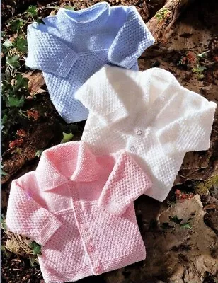 £1.99 • Buy Baby Boys Girls Textured Jacket Cardigan Sweater KNITTING PATTERN DK 12 - 24  