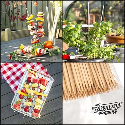 £12.06 • Buy Bamboo Stick Masters 40cm Wooden Skewers Sticks Extra Long Strong For BBQ Best