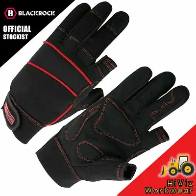 Blackrock Fingerless On Thumb & Forefinger Safety Mechanic Work Gloves Mens • £12.99