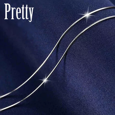 $16.99 • Buy GENUINE 925 Sterling Silver Solid 1MM Snake Chain Necklace For Pendant 40cm-50cm