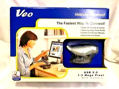 Usb 2.0 Webcam 1.3 Mega Pixel Web Camera / Microphone Veo Velocity Connect ~ New • $5.99