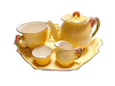 Vintage Royal Winton Grimwades Tiger Lily Yellow China Bachelor Breakfast Set • $699