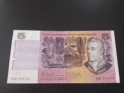 $140 • Buy Australia $5 Five Dollars Banknote - Coombs Randall 1967
