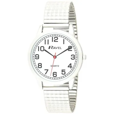 Ravel R0232.11.1 Gents Easy Read Watch With Silver Tone Expanding Bracelet • £10.76