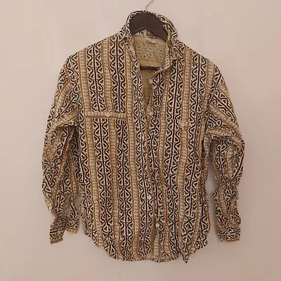 Vintage Womens Blouse Shirt Top Size 14 Cotton Indian Multicoloured Leaf Boho • $21.46