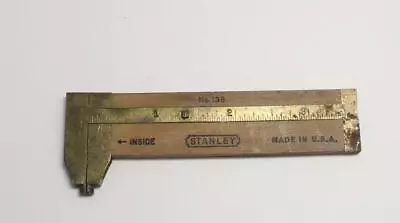 Vintage Stanley  #136  Box Wood & Brass Sliding Ruler Caliper • $9.95