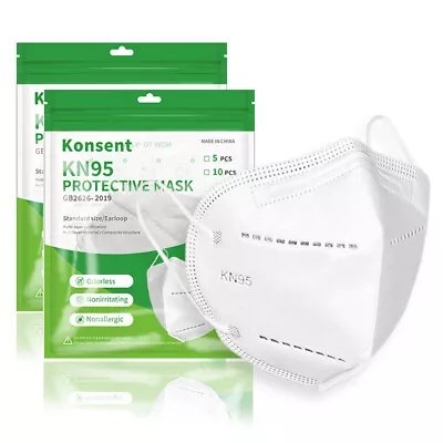 50Pcs KN95 N95 P2 Disposable Face Mask Respirator Protective Masks 5 Layer-White • $27.99