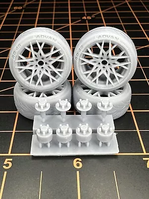 1/24 18 Inch Vorsteiner VFF-111 Rims With Advan Tires For Tamiya & Aoshima • $25.65