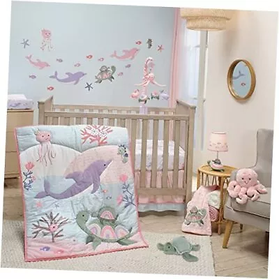  Sea Dreams 3-Piece Dolphin/Turtle Nautical Baby Crib Bedding Set  • $189.61