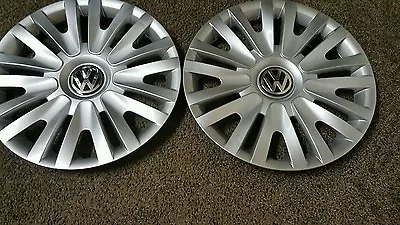 Pair Of 2 61560 10 11 12 13 14 15 15  VW Volkswagen Golf Hubcaps Wheel Covers  • $53