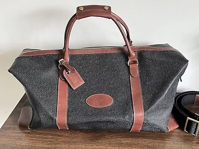 Mulberry Black Scotchgrain Leather Clipper Weekend Holdall Large Bag *Damaged* • £225