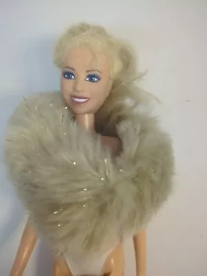 Barbie Doll Size Faux Fur Stole Wrap Shoulder Shawl • $5