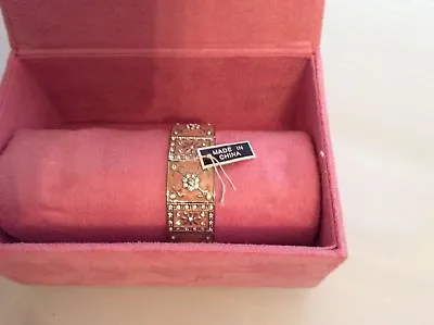 New Vintage Mary Kay Bracelet NWT Jewelry Gift Box Expandable Floral Rhinestones • $44.94