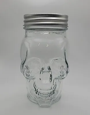 Target Bullseye Clear Glass Skull Mason Jar With Screw On Lid 5.5  Halloween  • $6.98