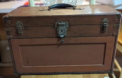 Gorgeous Vintage H. Gerstner & Son Oak Wood 7 Drawer Machinist Tool Chest  Box • $225