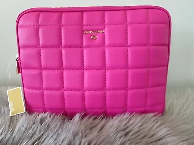 Michael Kors Jet Set Wild Berry Quilted Padded IPad Pro Or 13” Laptop Zip Sleeve • $139.99