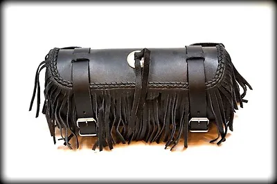 Fork Saddlebag Leather A Fringe - Custom Harley Virago Shadow Intruder VN • $55.66