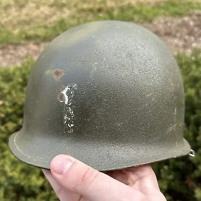 ORIGINAL WWII Post-WW2 US M1 Helmet Shell Swivel Bale Rear Seam • $95