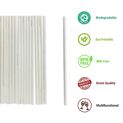 400pc Quality Biodegradable White Paper Straw Individual Wrapped 7.75  • $5.99