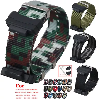 Camo Nylon Band For GA-110 200 300 700 GLS-8900 GD120 G5600 Watch Bracelet Strap • $20.65