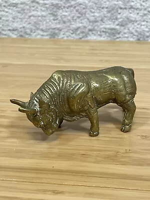 Vintage Small Brass Bull Figurine Sculpture Statue • $10