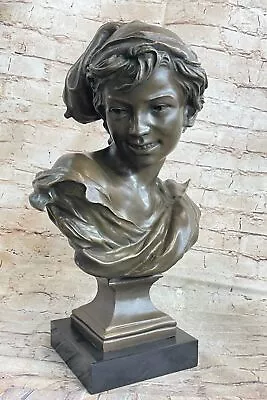 Signed Dalou Bust An Italian Adolescent Boy Bronze Marble Sculpture Artwork • $349.50