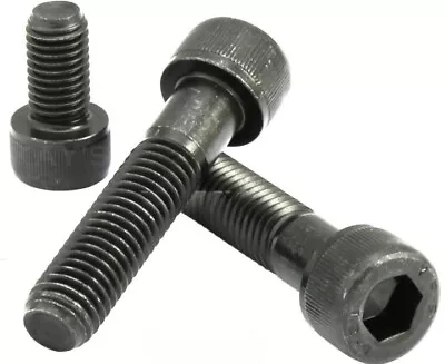 M8 X 1.0mm FINE PITCH SOCKET CAP SCREWS HIGH TENSILE BLACK 12.9 ALLEN KEY BOLTS • £2.76