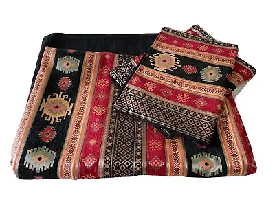 Oriental Arabic Tribal Hookah Lounge Jaquard Quilt Coverlet With 2 Pillowcase • $98