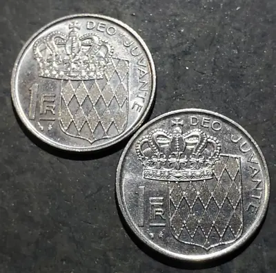 2 Monaco Coins 1978 + 1979 1 Franc Coins #2 • $5.67