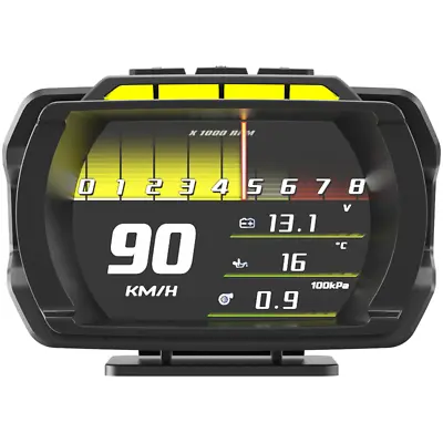 OBD2 Gauge Car Head Up Display Digital Water&Oil Temp Turbo RPM Alarm Auto Meter • $62.90