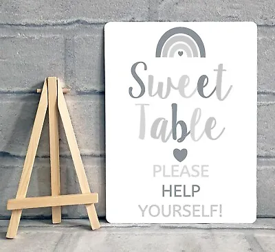 £8.95 • Buy A5 Sweet Table Candy Buffet Metal Sign Wedding Party - Various Colours RAINBOW 