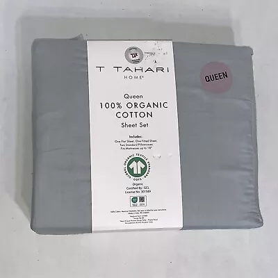 Tahari Home QUEEN 100% Organic Cotton Sheet Set New In Package • £62.65