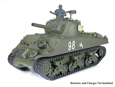 1/16 Scale USA M4A3 Sherman RC Battle Tank 2.4Ghz R/C Model HL3898-1 7.0 • $140.99