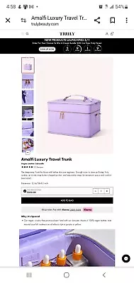 Truly Beauty Amalfi Luxury Vegan Leather Travel Trunk In Lilac BRAND NEW SEALED! • $140