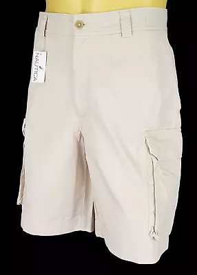 NAUTICA CLIPPER Mens Ivory CARGO SHORTS Khakis Flat - Waist 34  - RRP £139 • £54