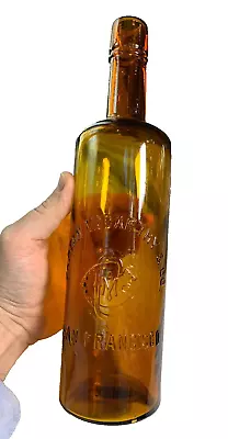 Antique Western Whiskey Cartan McCarthy Embossed San Francisco CA Liquor Bottle • $235