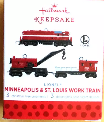 Yr 2013 HallmarkMINNEAPOLIS & ST LOUIS WORK TRAIN SET*MINIATURE ORNAMENTS* • $7.99