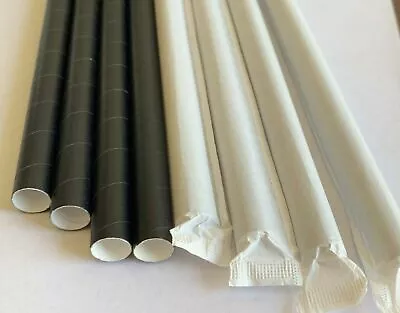 7.75 Inch * 6mm Individually Wrapped Biodegradable PAPER Straws • $8.95