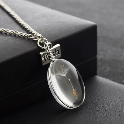 £3.49 • Buy Dandelion Wish Necklace Glass Ball Pendant Crystal Heart Fashion Jewellery Gift