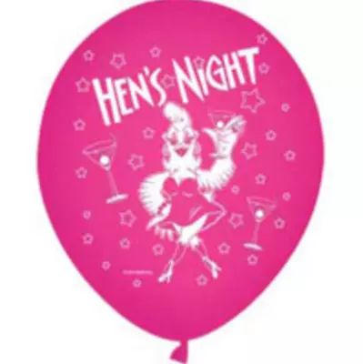 Bachelorette / Hens Party Supplies Drinking Hen Magenta Latex Balloons (Pk.10) • $8.95