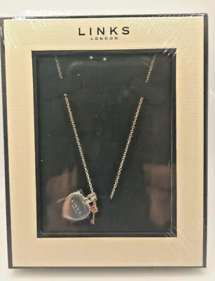 £23.99 • Buy Links Of London Necklace S925 Silver Chain With Pendant Heart & Rose Gold Key