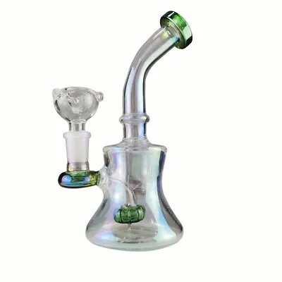 6.4 Inch Glass Bong Water Pipe With Mini Showerhead Perc Scientific Bubblers • $15.52