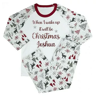 £6.95 • Buy Personalised Boys Girls Christmas Pyjamas When I Wake Up Christmas NB-8 Yrs