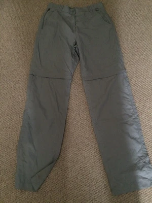 £12 • Buy Peter Storm Zip Off Ladies Trousers, Size 12L, Light Grey, Zip Pockets