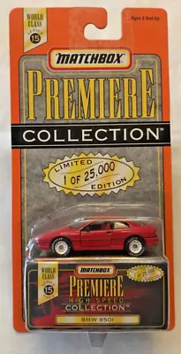 Matchbox Premiere Collection/ High Speed Collection /BMW 850i  Red/Vintage 1997 • $24.99